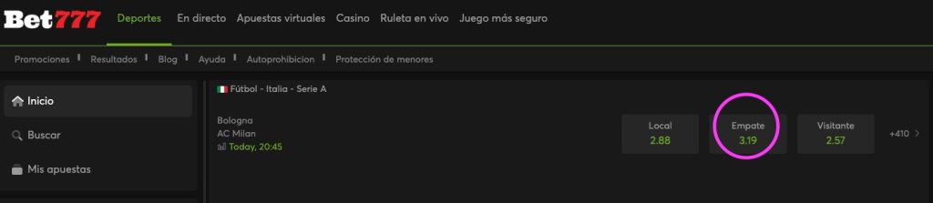 trading apuestas en bet777