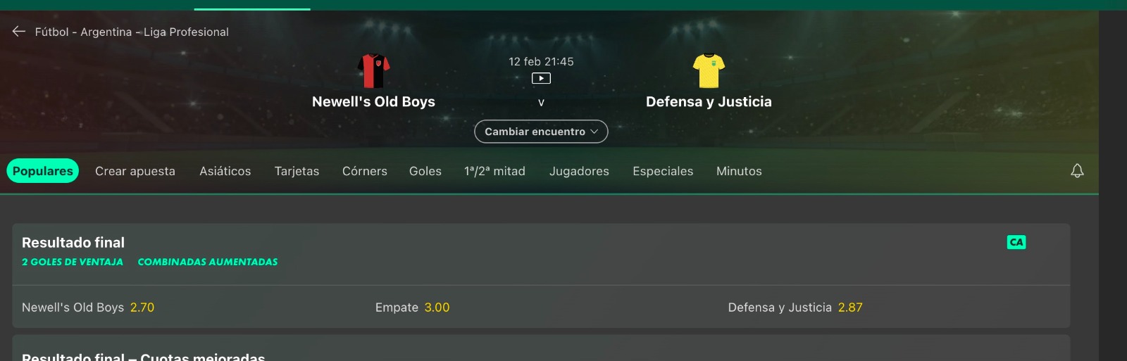 cuota para hacer trading en apuestas deportivas en bet365