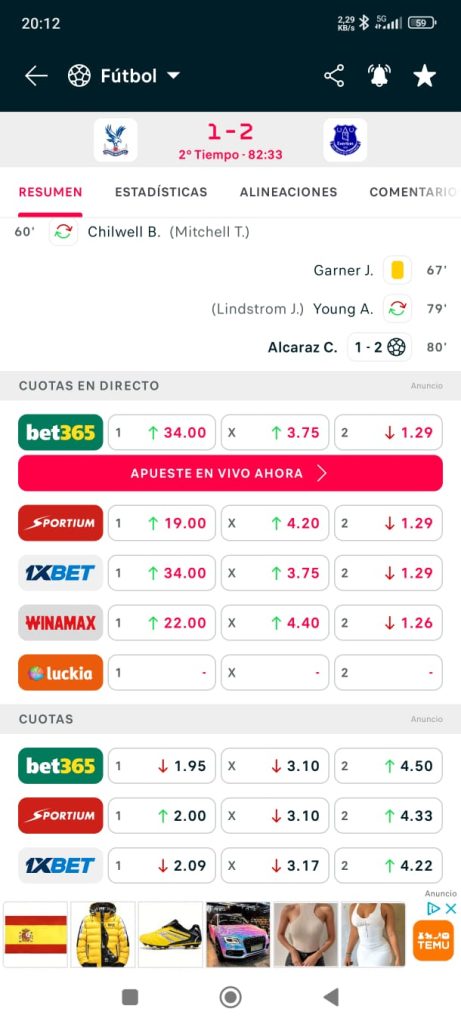 resultado apuesta trading y matched betting crystal palace