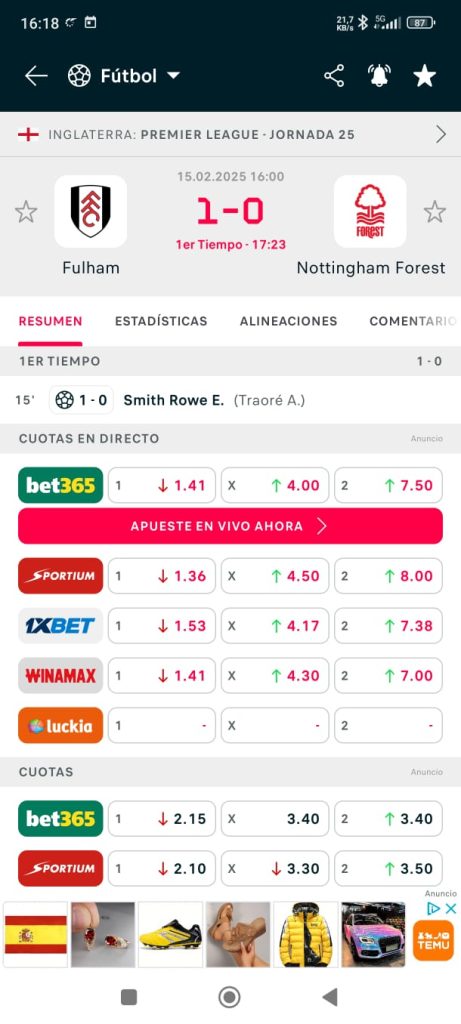 resultado apuesta trading y matched betting fullham vs nottingham forest