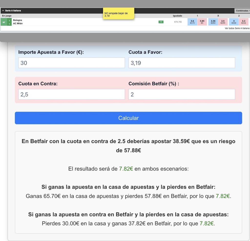 resultado final de hacer trading y matched betting